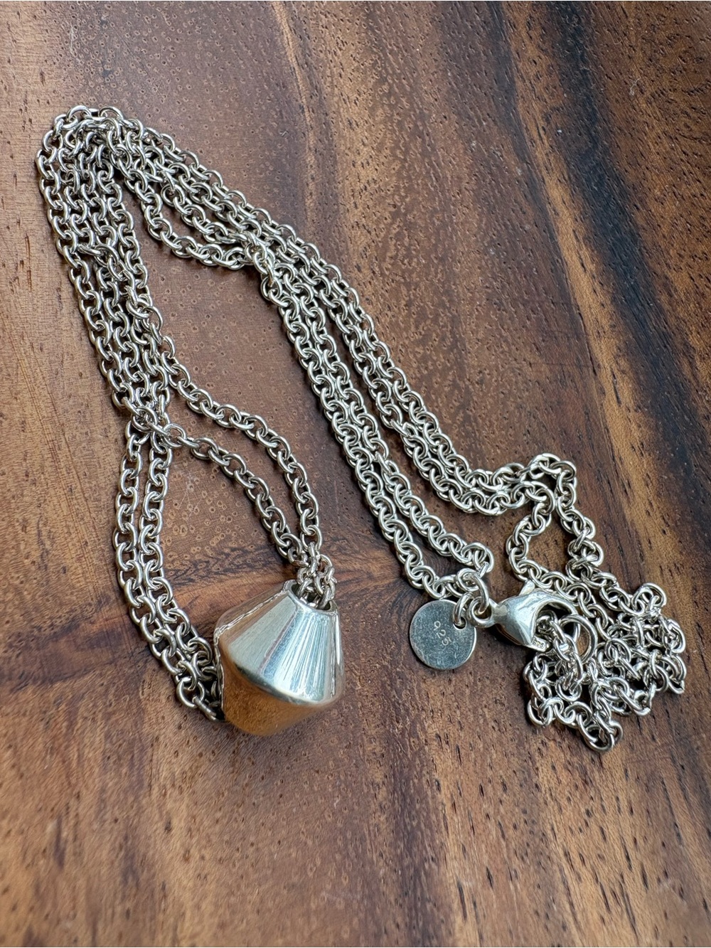 Tiffany & Co. Vintage Silver Barrel Beads Double Chain Necklace - Picture 6 of 8